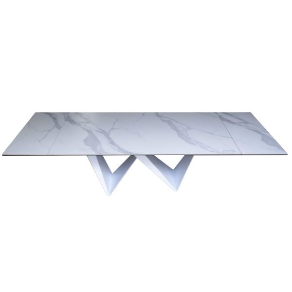 Modrest Fritz - Modern White Extendable Ceramic Dining Table - Image 3