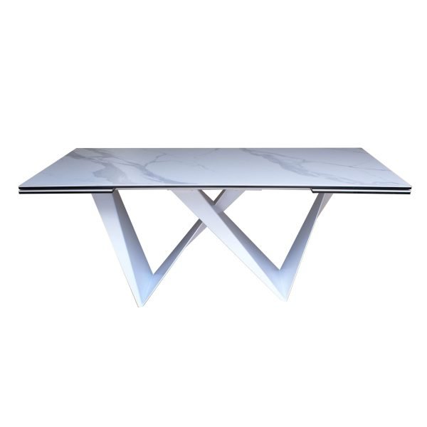 Modrest Fritz - Modern White Extendable Ceramic Dining Table - Image 4