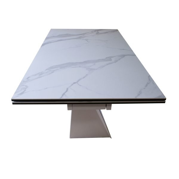 Modrest Fritz - Modern White Extendable Ceramic Dining Table - Image 5