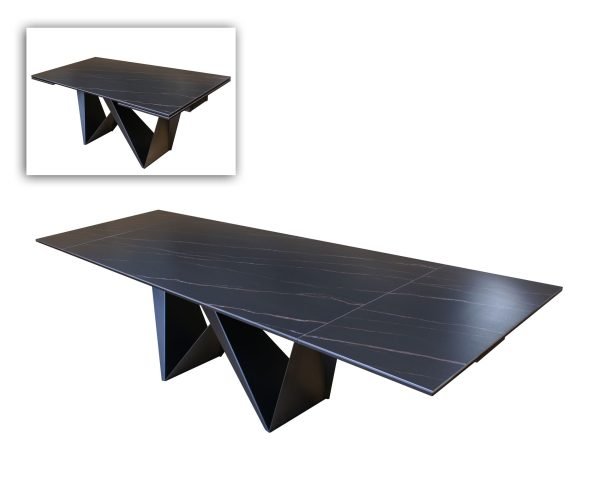 Modrest Fritz - Modern Black Extendable Ceramic Dining Table