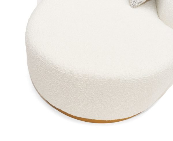 Divani Casa Frontier - Glam White Fabric Curved Sectional Sofa with Beige Pillows - Image 3