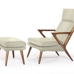 Modrest Fulton - Modern Beige Lounge Chair & Ottoman