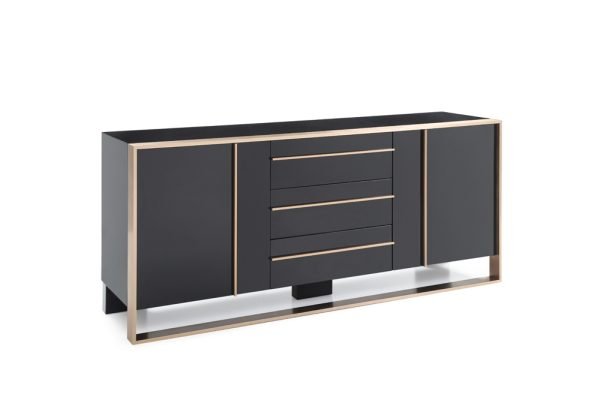 Nova Domus Cartier Modern Black & Rosegold Dining Set - Image 5
