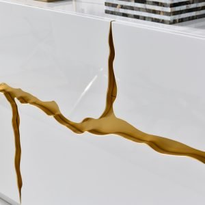 Modrest Aspen Modern White & Gold Buffet