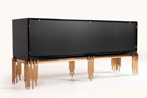 Modrest Token Modern Black & Rosegold Buffet - Image 5