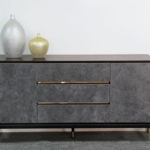 Modrest Gabrielle - Contemporary Walnut & Gold Buffet