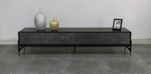 Modrest Gabrielle - Contemporary Acacia & Gold TV Stand