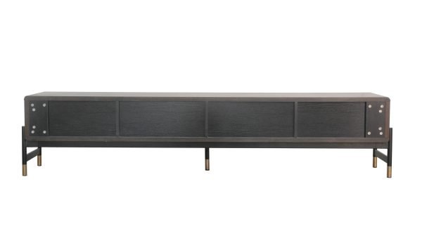 Modrest Gabrielle - Contemporary Acacia & Gold TV Stand - Image 5