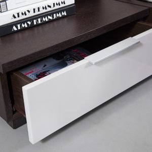 Modrest Gamma Contemporary Brown Oak Bed with Storage