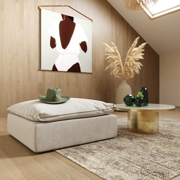 Divani Casa Garman - Modern Light Grey Ottoman