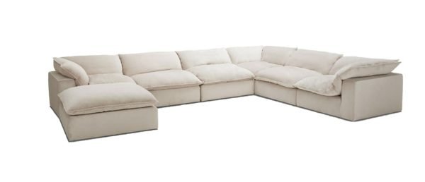 Divani Casa Garman - Modern Light Grey U Shaped Sectional Sofa