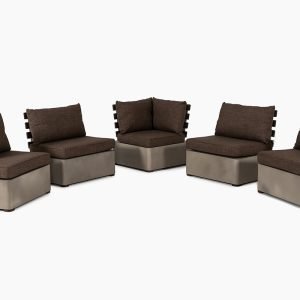 Renava Garza Outdoor Concrete & Teak Modular Sectional