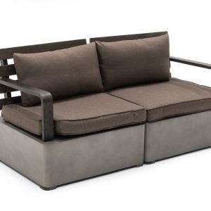 Renava Garza - Outdoor Concrete & Acacia 2 Seater Sofa Set