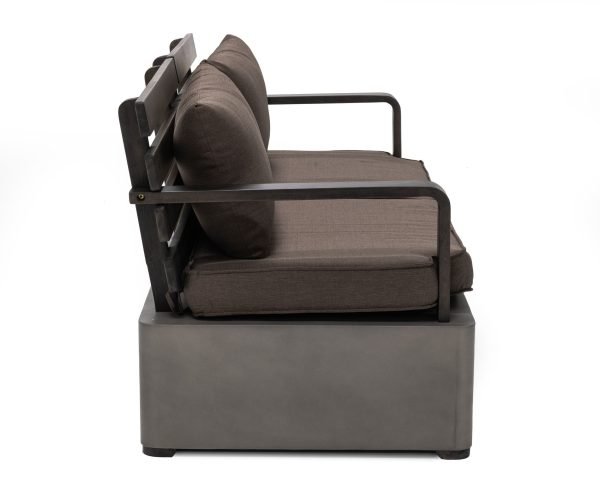 Renava Garza - Outdoor Concrete & Acacia 2 Seater Sofa Set - Image 3