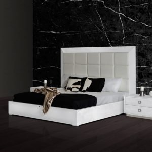 California King A&X Victoria Modern White Crocodile Bedroom Set