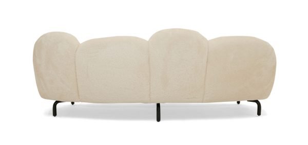 Divani Casa Glaster - Contemporary White Sherpa 88" Bubble Sofa - Image 3