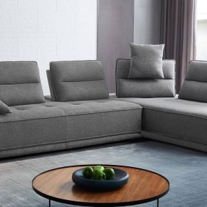 Divani Casa Glendale - Modern Grey Fabric Modular Sectional Sofa