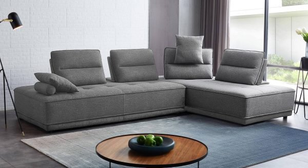 Divani Casa Glendale - Modern Grey Fabric Modular Sectional Sofa