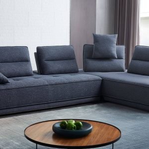 Divani Casa Glendale - Modern Blue Fabric Modular Sectional Sofa