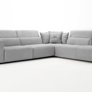 Coronelli Collezioni Grande - Italian Light Grey RAF Chaise Sectional Sofa