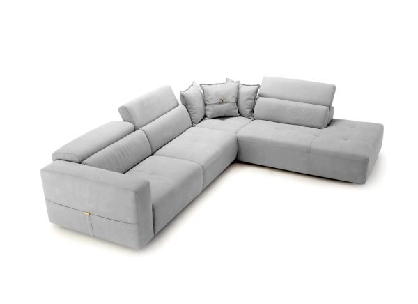 Coronelli Collezioni Grande - Italian Light Grey RAF Chaise Sectional Sofa - Image 3