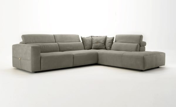 Coronelli Collezioni Grande - Italian Dark Grey RAF Chaise Sectional Sofa