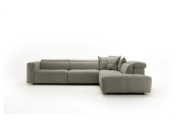 Coronelli Collezioni Grande - Italian Dark Grey RAF Chaise Sectional Sofa - Image 2