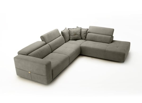 Coronelli Collezioni Grande - Italian Dark Grey RAF Chaise Sectional Sofa - Image 3