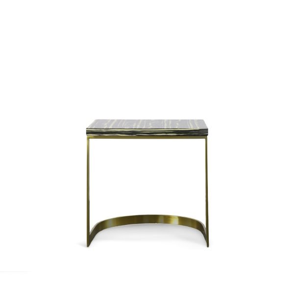 Modrest Greely - Glam Black and Gold Marble End Table - Image 4