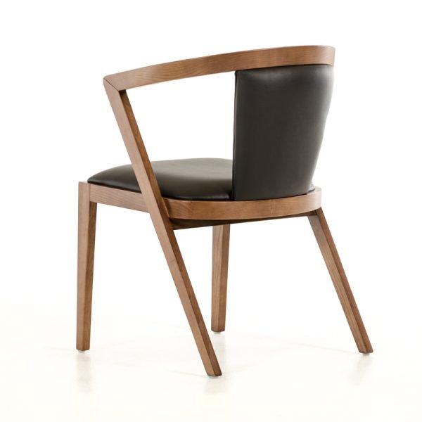 Modrest Gregor Mid-Century Black & Walnut Dining Chair - Image 5
