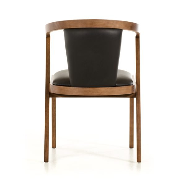 Modrest Gregor Mid-Century Black & Walnut Dining Chair - Image 3