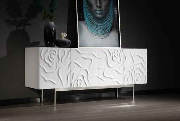 Modrest Gwen - Modern White High Gloss Buffet