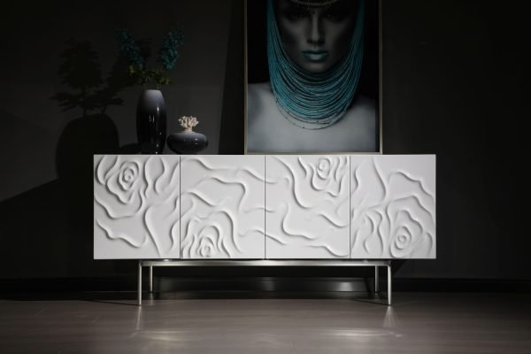 Modrest Gwen - Modern White High Gloss Buffet - Image 3