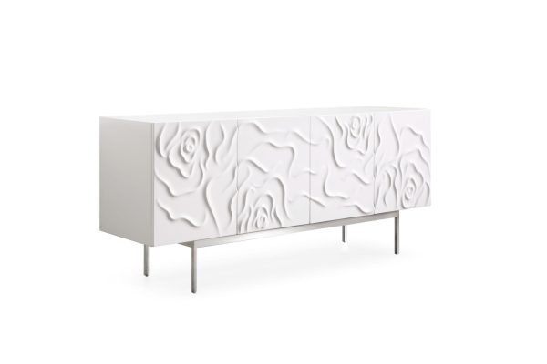 Modrest Gwen - Modern White High Gloss Buffet - Image 4