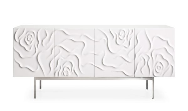 Modrest Gwen - Modern White High Gloss Buffet - Image 2