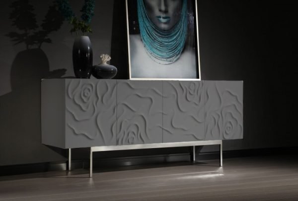 Modrest Gwen - Modern Grey High Gloss Buffet