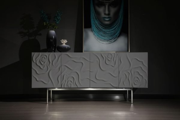 Modrest Gwen - Modern Grey High Gloss Buffet - Image 2