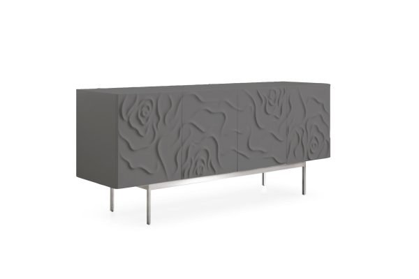 Modrest Gwen - Modern Grey High Gloss Buffet - Image 3