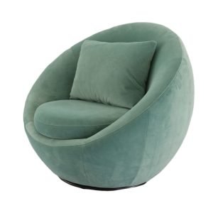 Modrest Gypsum - Modern Teal Swivel Accent Chair