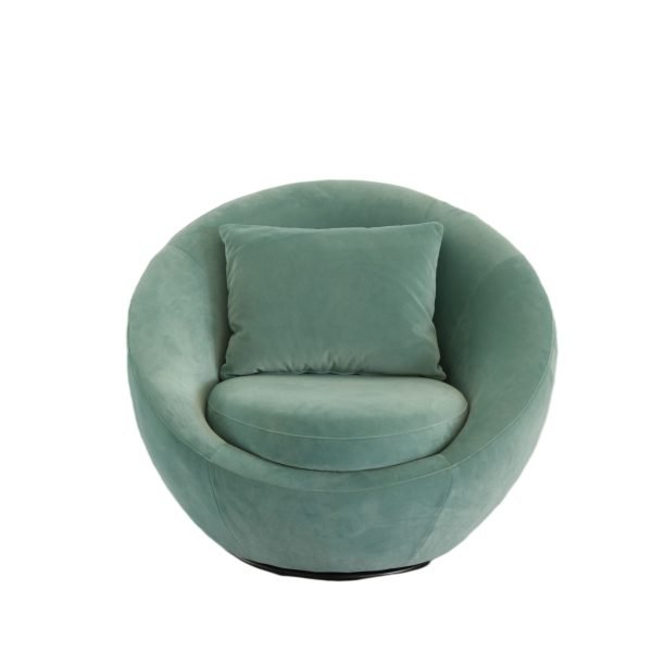 Modrest Gypsum - Modern Teal Swivel Accent Chair - Image 2