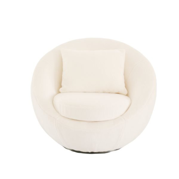 Modrest Gypsum - Modern White Swivel Accent Chair - Image 2