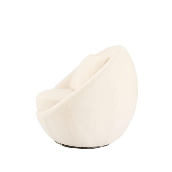 Modrest Gypsum - Modern White Swivel Accent Chair - Image 3