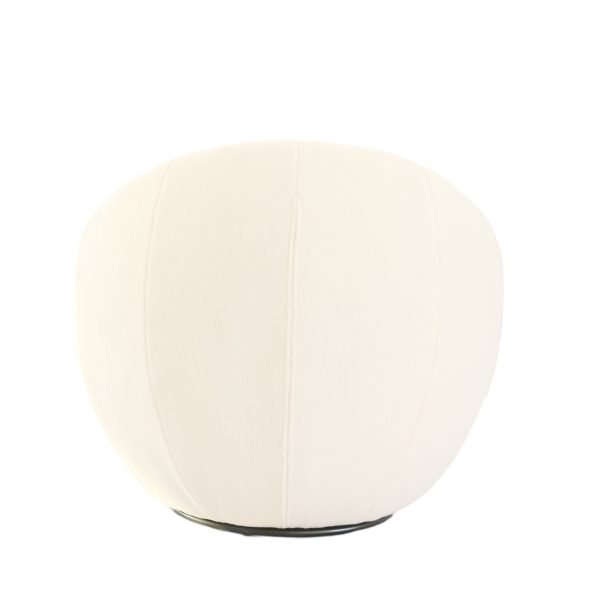Modrest Gypsum - Modern White Swivel Accent Chair - Image 4