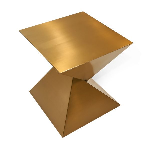 Modrest Hadler - Glam Brushed Gold Metallic End Table - Image 2