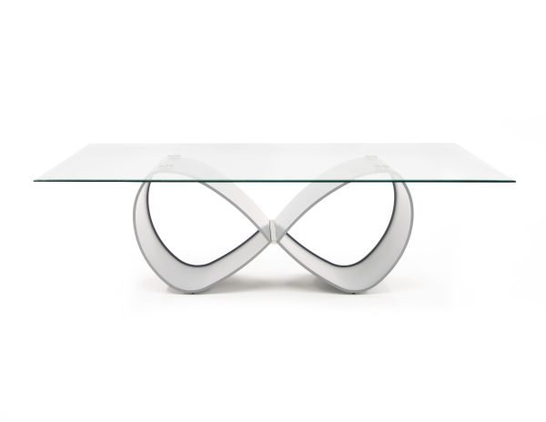 Modrest Hadley- Glass & Matte Grey Dining Table - Image 3