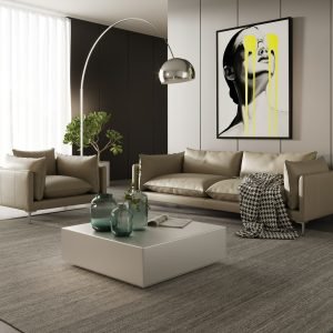 Divani Casa Harvest - Modern Taupe Full Leather Sofa Set