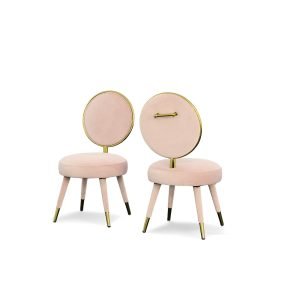 Modrest Haswell - Glam Pink Velvet Accent Chair (Set of Two)