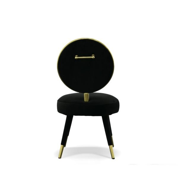 Modrest Haswell - Glam Black Velvet Accent Chair (Set of Two) - Image 4