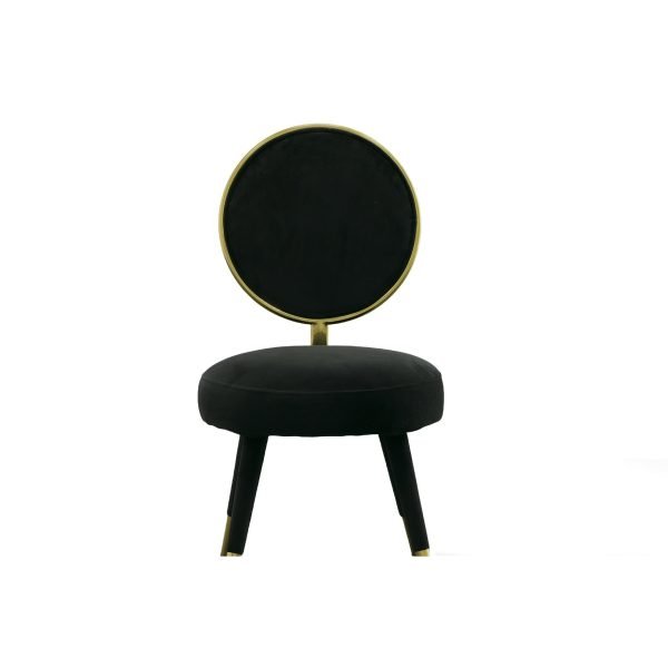 Modrest Haswell - Glam Black Velvet Accent Chair (Set of Two) - Image 5