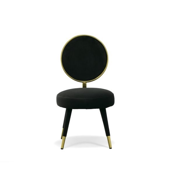 Modrest Haswell - Glam Black Velvet Accent Chair (Set of Two) - Image 2
